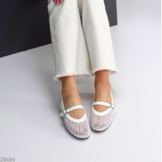 Балетки жіночі текстиль колір білий 36,37,38,39,40,41р