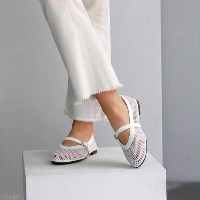 Балетки жіночі текстиль колір білий 36,37,38,39,40,41р