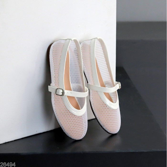 Балетки жіночі текстиль колір білий 36,37,38,39,40,41р