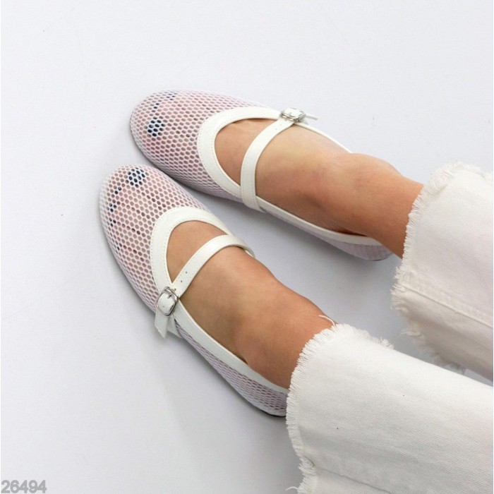 Балетки жіночі текстиль колір білий 36,37,38,39,40,41р