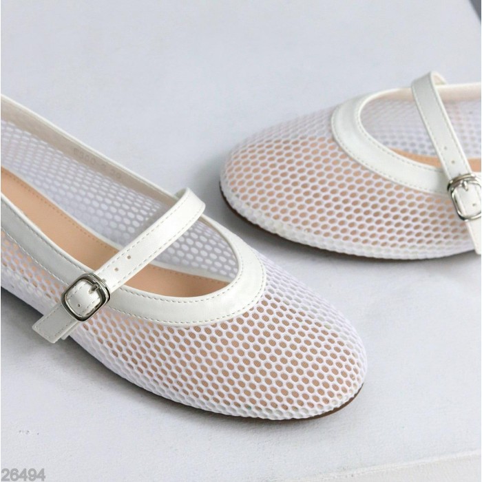 Балетки жіночі текстиль колір білий 36,37,38,39,40,41р