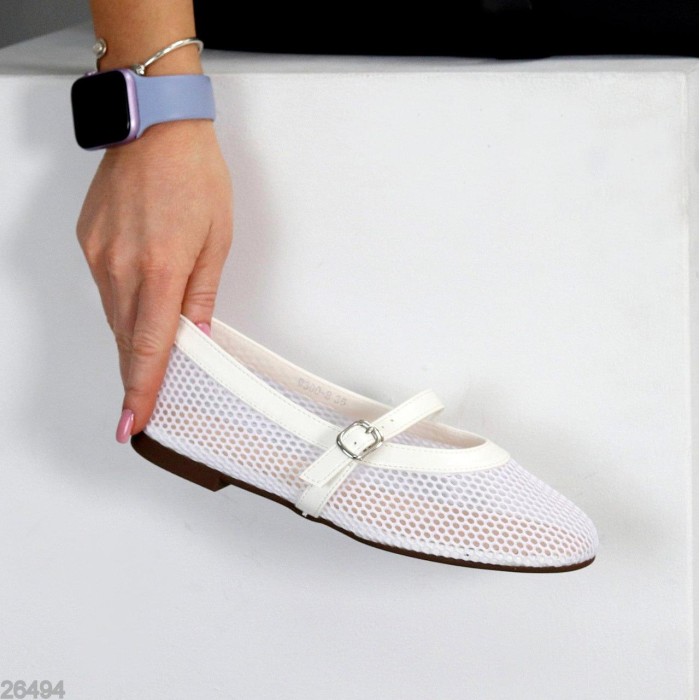 Балетки жіночі текстиль колір білий 36,37,38,39,40,41р