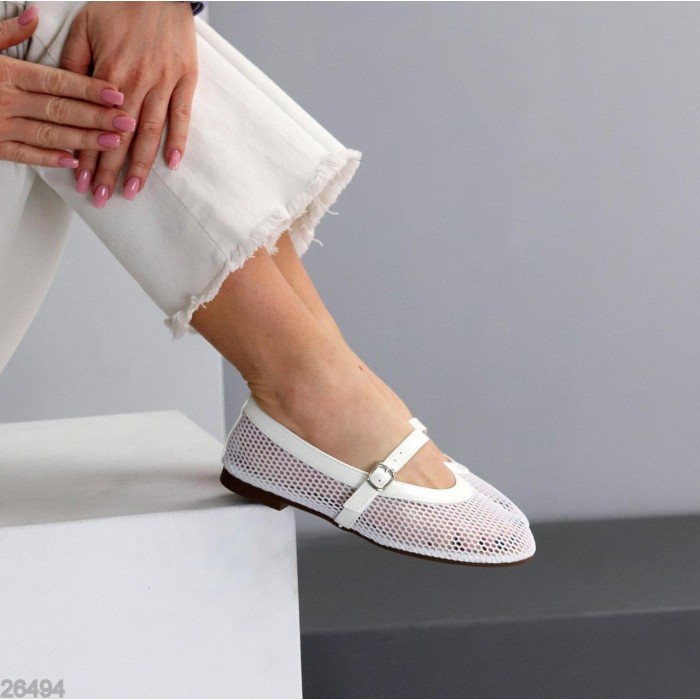 Балетки жіночі текстиль колір білий 36,37,38,39,40,41р