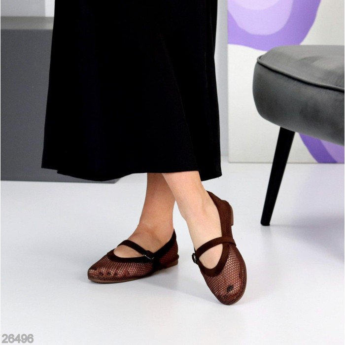 Балетки жіночі текстиль колір-шоколад 36,37,38,39,40,41р