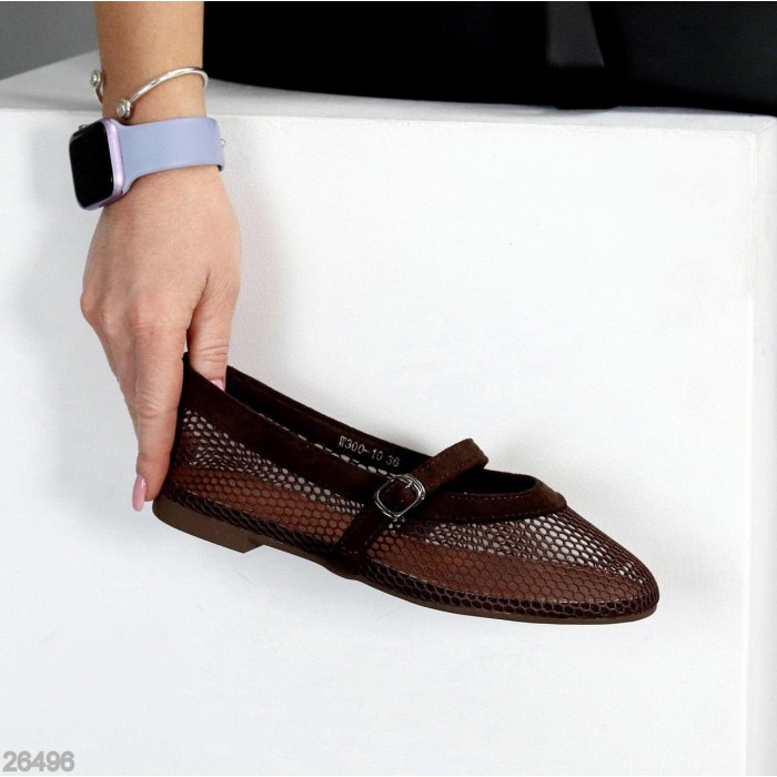 Балетки жіночі текстиль колір-шоколад 36,37,38,39,40,41р