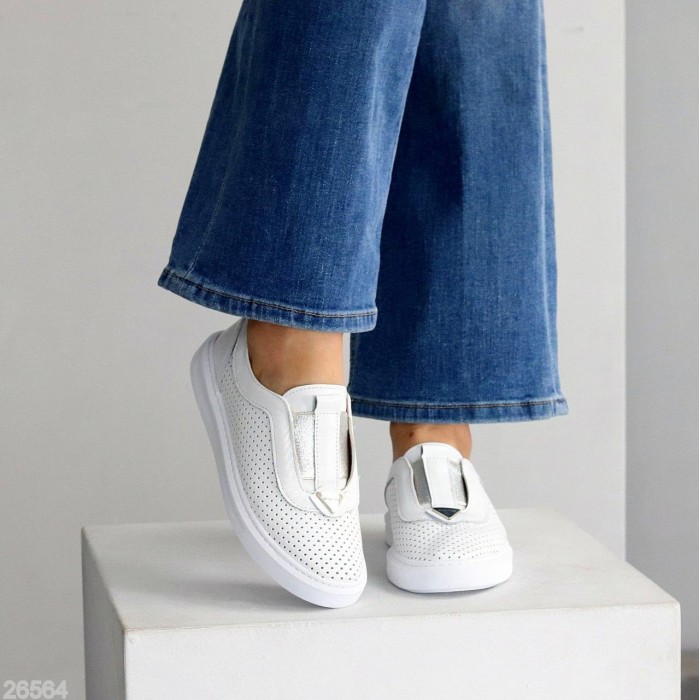 Мокасины женские натуральная кожа белые 36,37,38,39,40р.