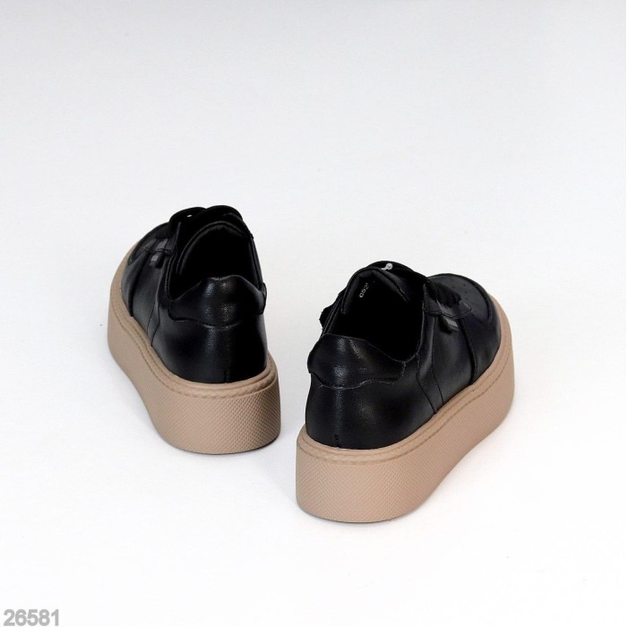 Кеди жіночі натуральна шкіра чорні 37,38,39,40,41р