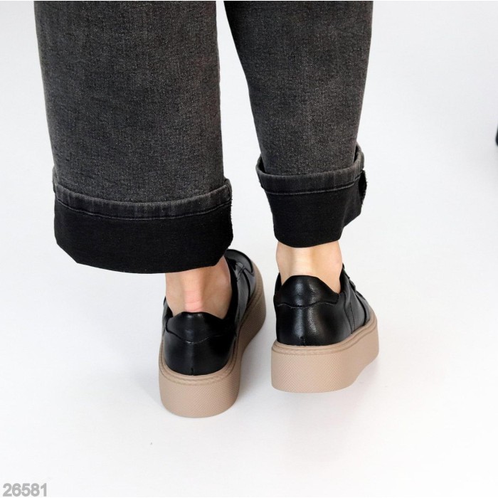 Кеди жіночі натуральна шкіра чорні 37,38,39,40,41р