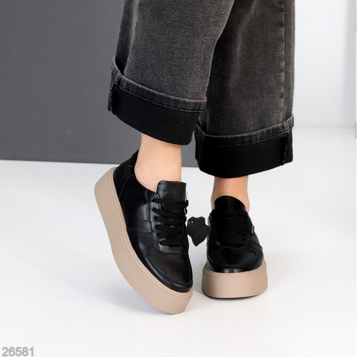 Кеди жіночі натуральна шкіра чорні 37,38,39,40,41р