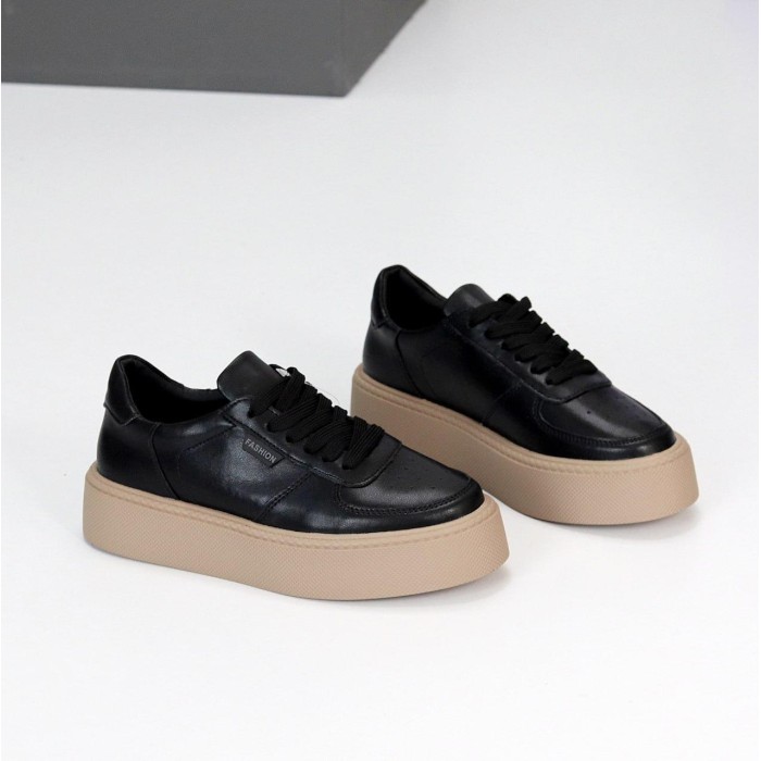 Кеди жіночі натуральна шкіра чорні 37,38,39,40,41р