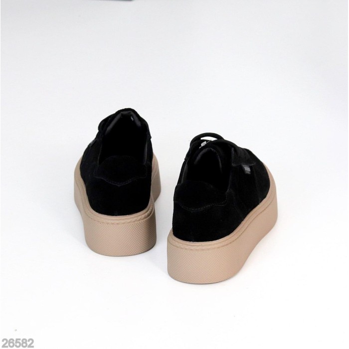 Кеди жіночі натуральна замша чорні 36,38,39,40,41р