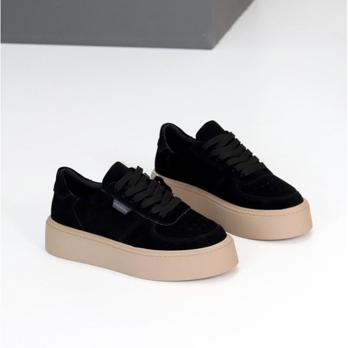 Кеди жіночі натуральна замша чорні 36,38,39,40,41р