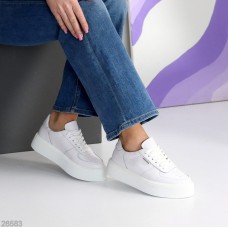 Кеди жіночі натуральна шкіра білі 36,37,38,39,40,41р