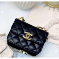 Сумка женская полукруглая натуральная кожа Чёрная