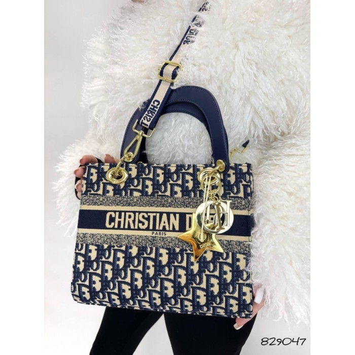 Сумка жіночий з гаманцем комбінована шкіра /твід колір: Синій