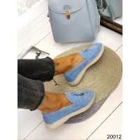 Туфли/Лауферы женские натуральная замша голубые 39,41р