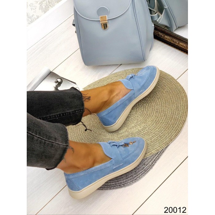 Туфлі/Лофери жіночі натуральна замша блакитні 39,41р