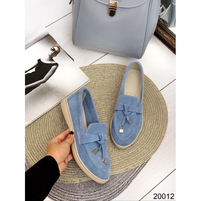 Туфлі/Лофери жіночі натуральна замша блакитні 39,41р