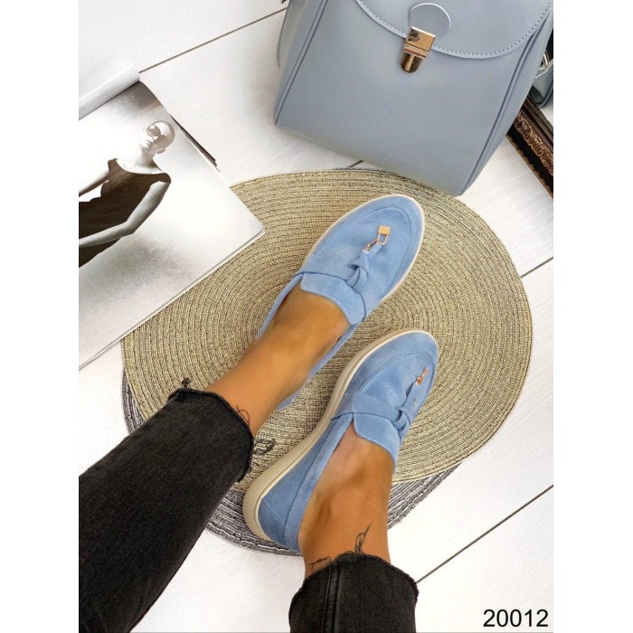 Туфлі/Лофери жіночі натуральна замша блакитні 39,41р