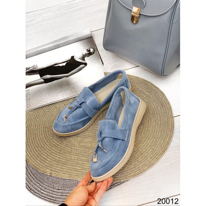 Туфлі/Лофери жіночі натуральна замша блакитні 39,41р