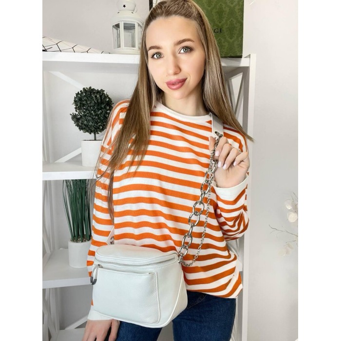 Сумка/валіза жіночі ланцюжки натуральна шкіра Чорна, Біла Біла Білий