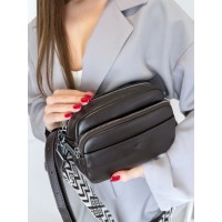 Сумка жіноча кросбоді 2 ременя натуральна шкіра Беж