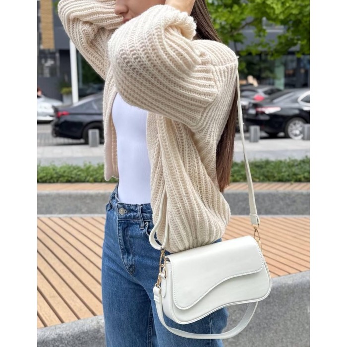 Сумка жіноча з екошкіри Беж, Біла, Шоколад