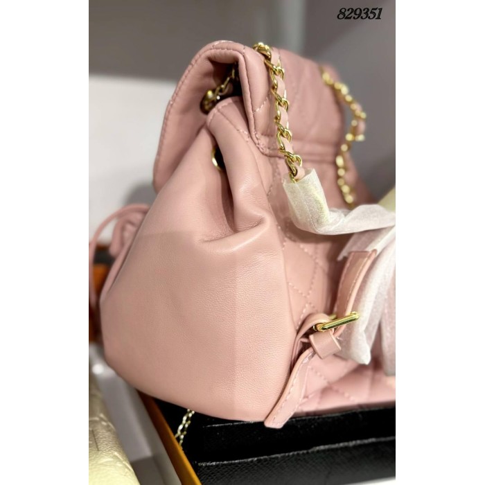 Рюкзак жіночій натуральна шкіра колір: Пудра