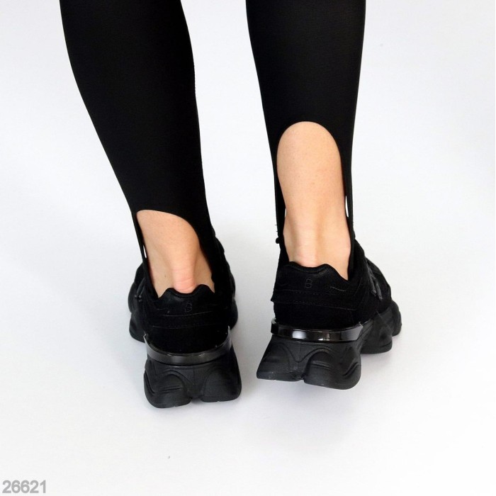 Кросівки жіночі екозамша/текстиль колір чорний на 35,36,37,39р.