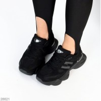 Кроссовки женские экозамша/текстиль цвет черный на 35,36,37,39р.