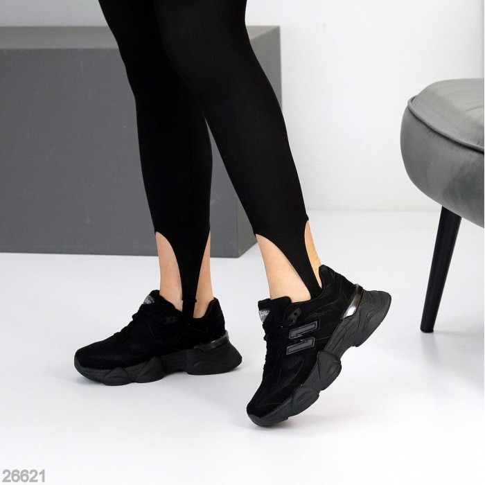 Кросівки жіночі екозамша/текстиль колір чорний на 35,36,37,39р.