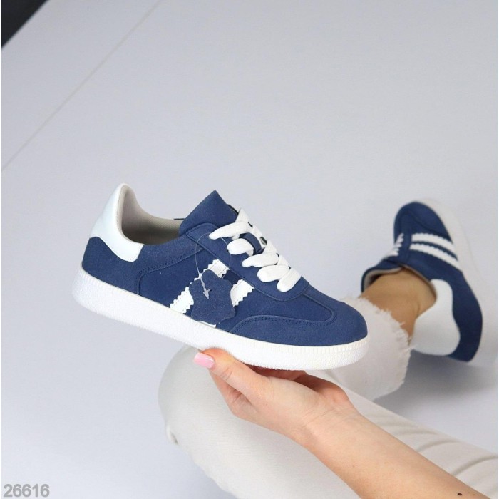 Кеди жіночі натуральна-шкіра/натуральна-замша колір-синій 36,37,38,39,40,41р