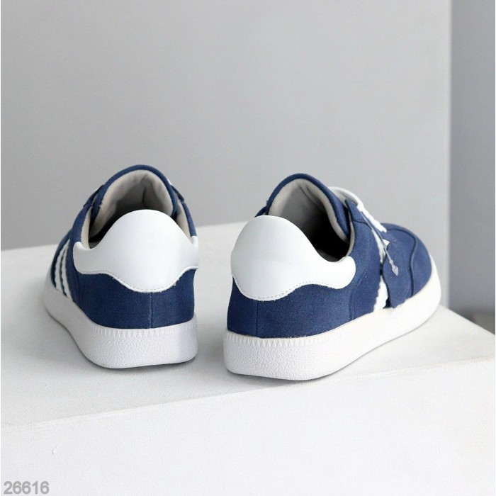 Кеди жіночі натуральна-шкіра/натуральна-замша колір-синій 36,37,38,39,40,41р