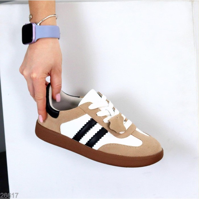 Кеди жіночі натуральна-шкіра/натуральна-замша колір-беж 36,39,41р