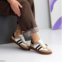 Кеди жіночі натуральна-шкіра/натуральна-замша колір-беж 36,39,41р