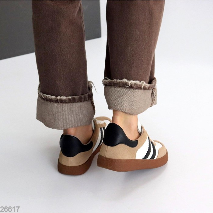 Кеди жіночі натуральна-шкіра/натуральна-замша колір-беж 36,39,41р