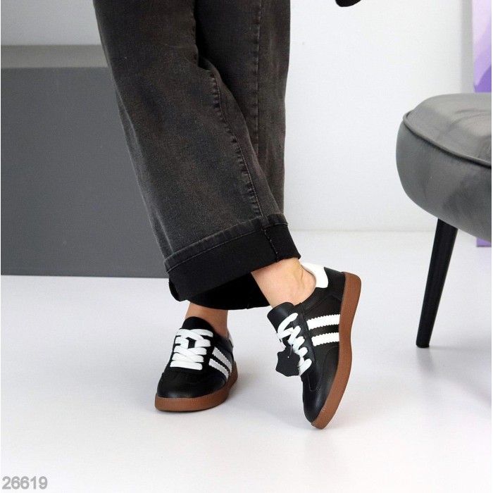 Кеди жіночі натуральна шкіра чорні 36,39р.