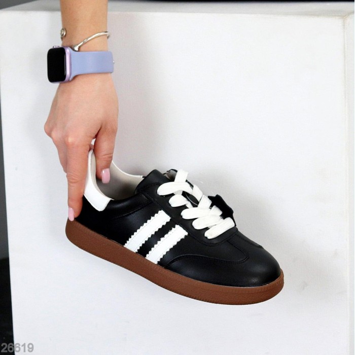 Кеди жіночі натуральна шкіра чорні 36,39р.