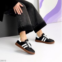 Кеди жіночі натуральна шкіра чорні 36,39р.