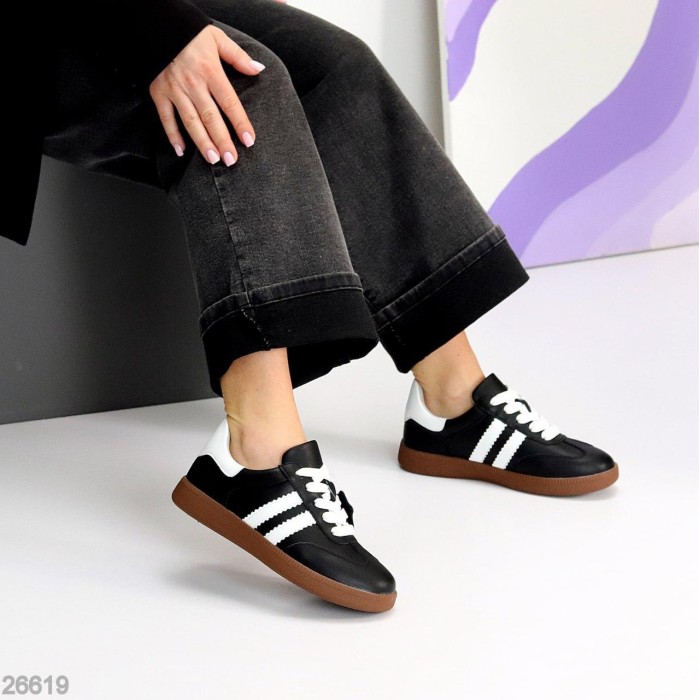 Кеди жіночі натуральна шкіра чорні 36,39р.