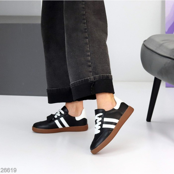 Кеди жіночі натуральна шкіра чорні 36,39р.