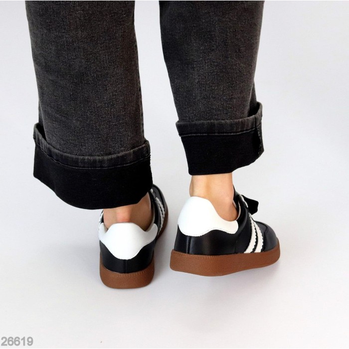 Кеди жіночі натуральна шкіра чорні 36,39р.