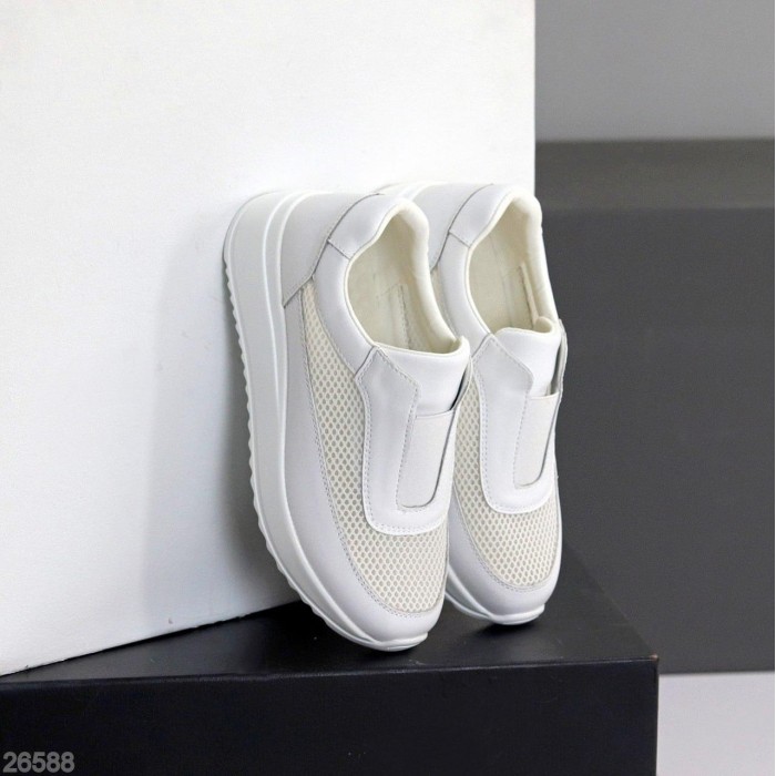 Кросівки жіночі натуральна шкіра/текстиль білі на 35.5,36,37,38,39,40р