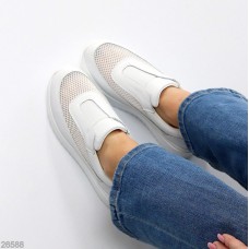 Кросівки жіночі натуральна шкіра/текстиль білі на 35.5,36,37,38,39,40р