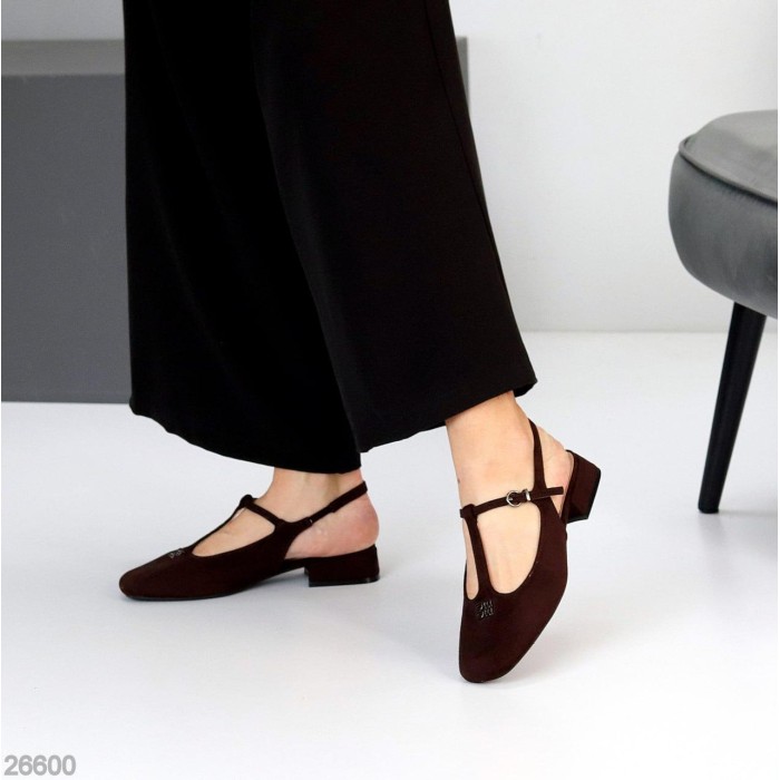 Туфлі жіночі еко замша колір-шоколад на 35.5,36,37,38,39р