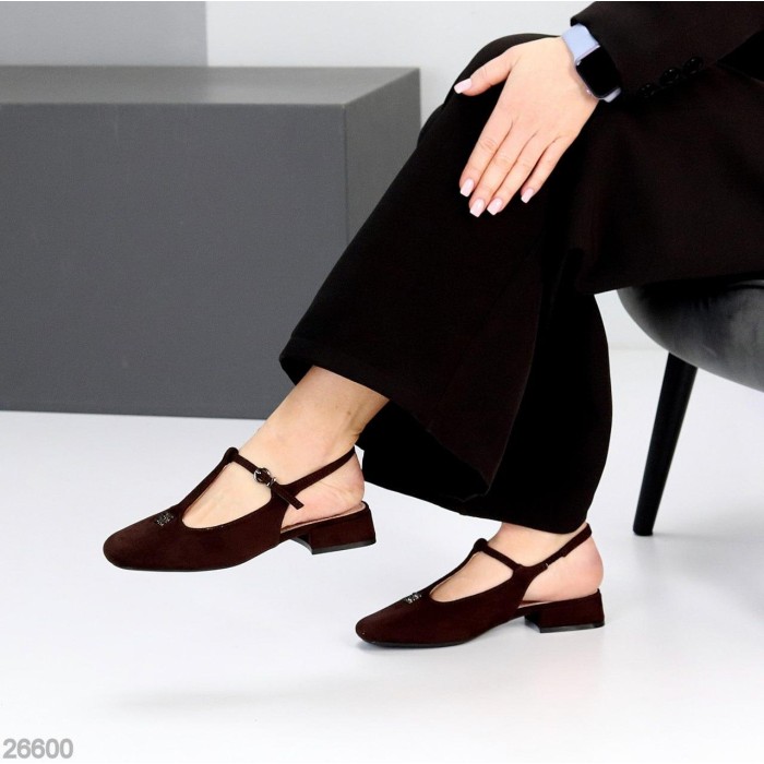 Туфлі жіночі еко замша колір-шоколад на 35.5,36,37,38,39р