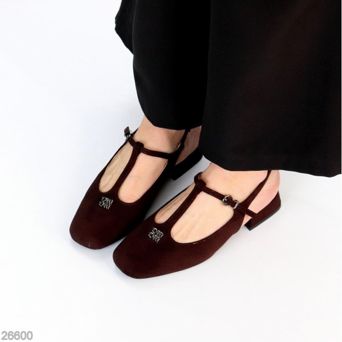 Туфлі жіночі еко замша колір-шоколад на 35.5,36,37,38,39р