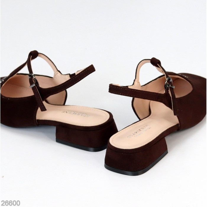 Туфлі жіночі еко замша колір-шоколад на 35.5,36,37,38,39р