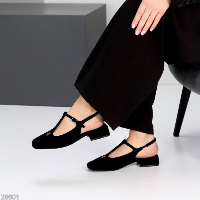 Туфли жіночі екозамша колір чорний на 35.5,36,37,38,39р