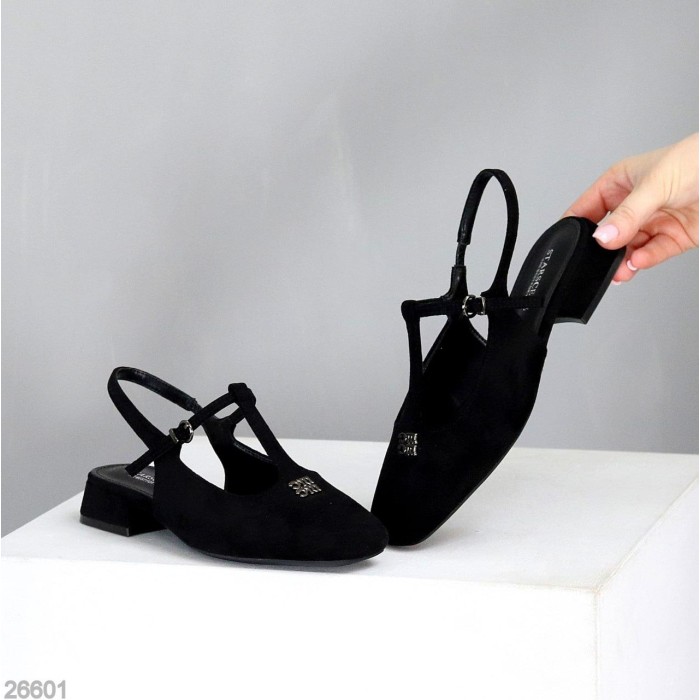 Туфли жіночі екозамша колір чорний на 35.5,36,37,38,39р